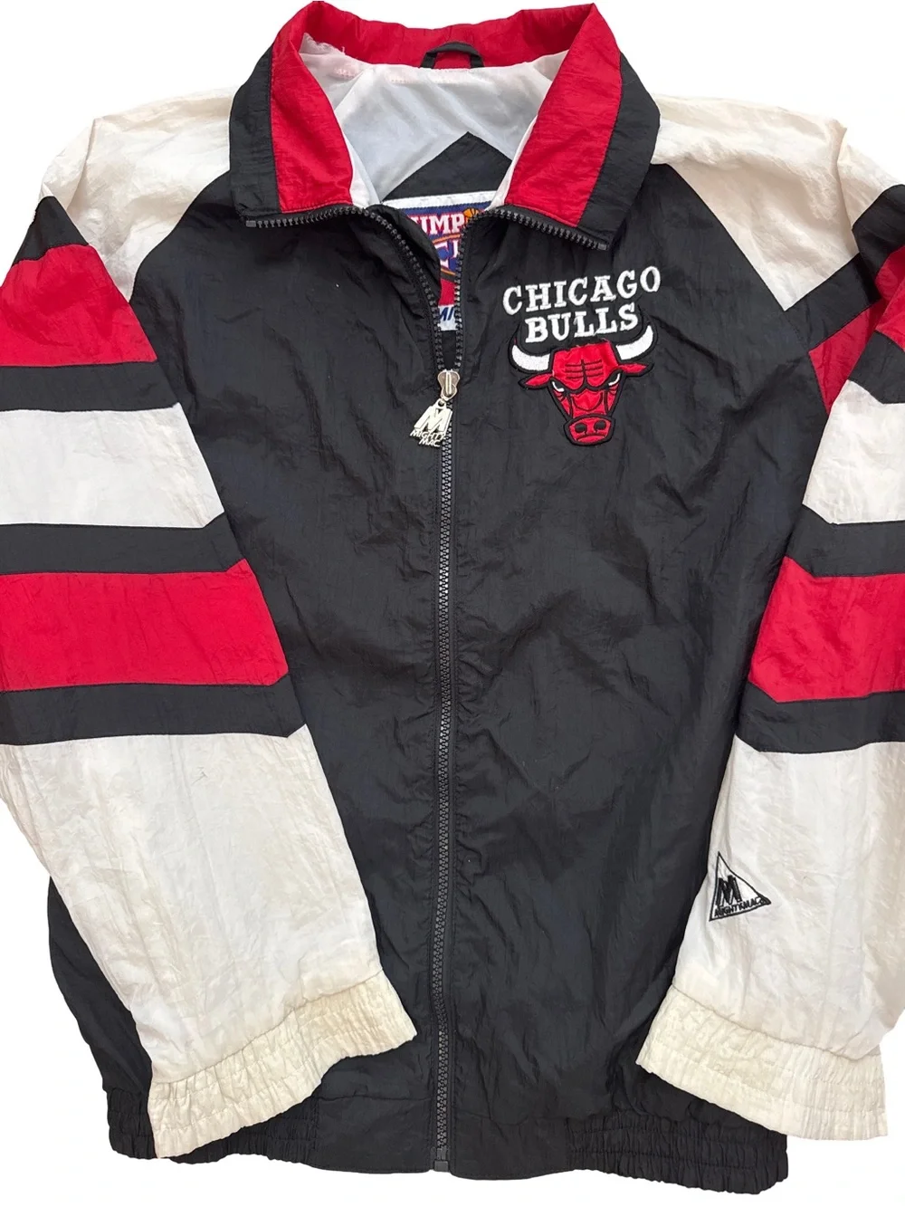 Vintage Chicago Bulls NBA Windbreaker Jacket Zip Youth L Jump Ball Club MJ 23